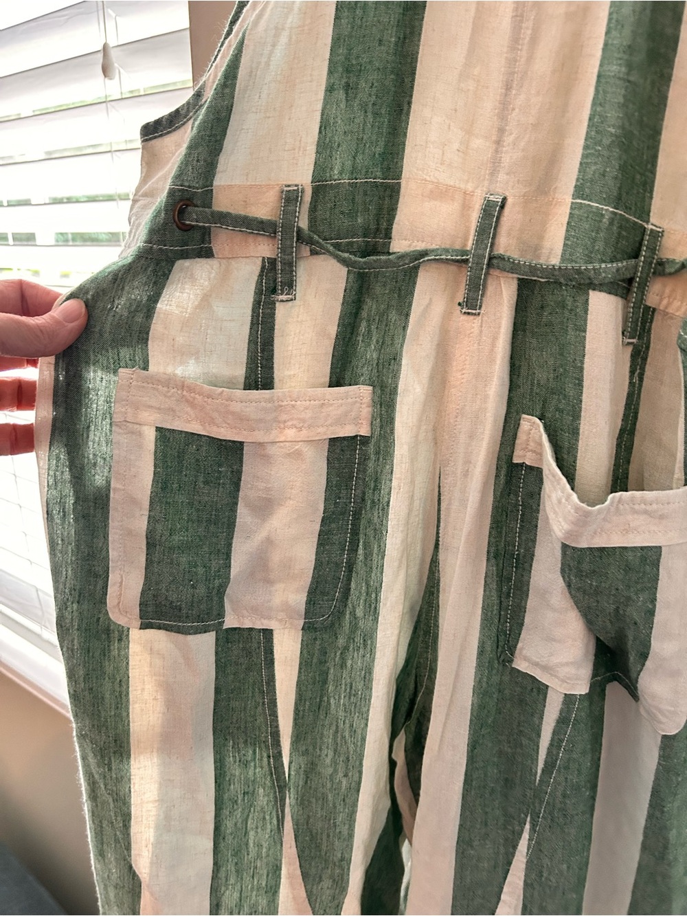 BDG Urban Outfitters Green & White Striped Utility Jumpsuit Med/Med - Picture 4 of 8